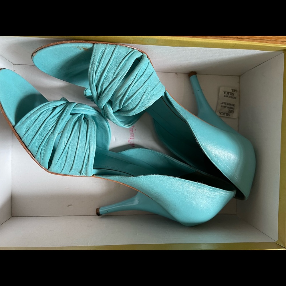 Leather high heels